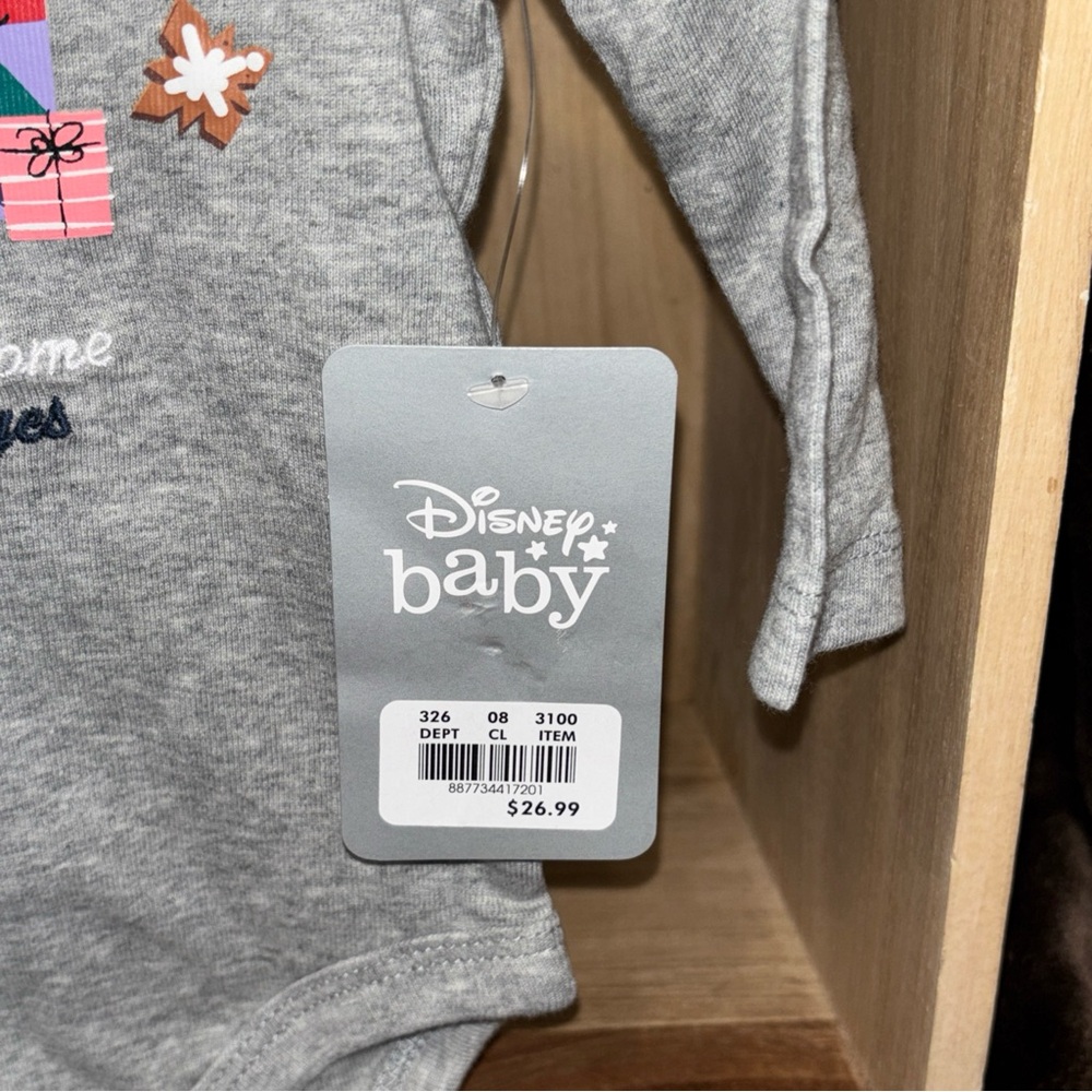 Disney Baby Gray Onesie with Colorful Accents Baby Yoda Adorable 6/9 months - Picture 3 of 9
